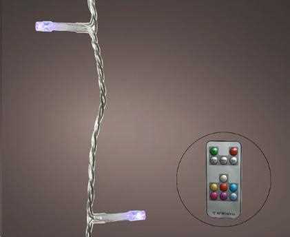 CATENA 200LED LUCE BIANCO+MULTICOL. MT.19,9 FILO TRASPARENTE