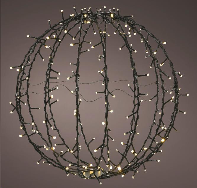 SFERA LUCI CON 210 LED MULTICOLOR D.48CM F/NERO E TELECOM.