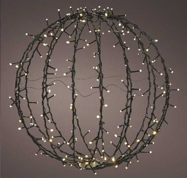 SFERA LUCI CON 210 LED MULTICOLOR D.48CM F/NERO E TELECOM.