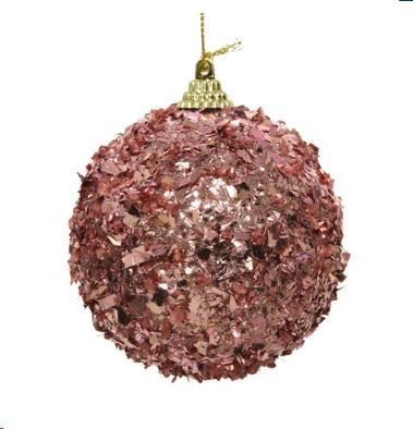 BAUBLE FOAM FOIL GLITTER DIA8CM VELVET PINK-en