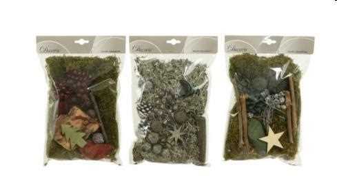 DECO SET MOSS DECO 3COL ASSNATURAL/COLOUR(S)L4.00-W18.00-H22
