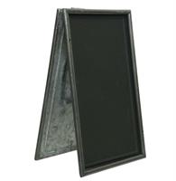 ZINC CHALKBOARD DOUBLE SIDED 19X15X29CM WHITE WASHED