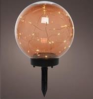 SFERA MICROLED CON PALO A EN.SOL. AMBRA D20-H28CM L.CALDA