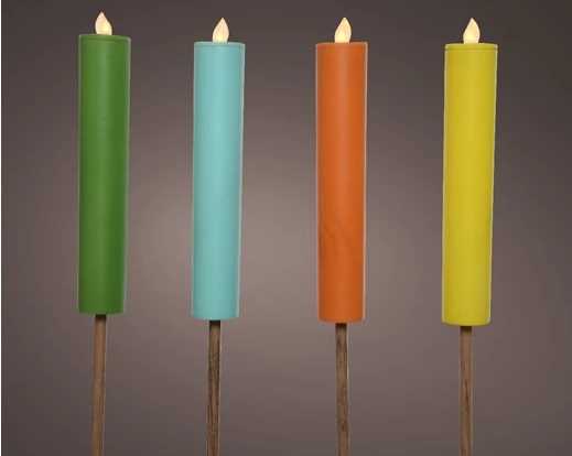 CANDELA A ENERGIA SOLARE CM.H90 4COLORI ASS. LUCE EFF.FIAMMA