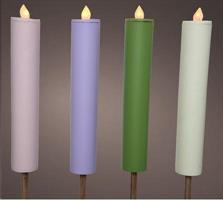 CANDELE A EN.SOL. CON STECCO EFF. FIAMMA DIA4-H90CM ASSORT.