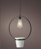 LAMPADARIO CON VASO E LUCE LED A BATT. L30-H98CM V/BIA