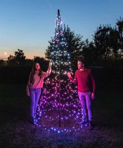 TWINKLY LIGHT TREE 500 LED RGBW POLE BLACK PLUG F-en