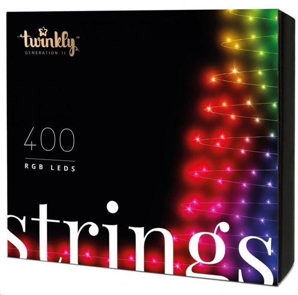 TWINKLY STRINGS 400 LED RGB BLACK WIRE PLUG F 400L 4.3MM  DI-en