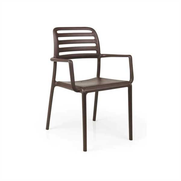 SEDIA CON BRACCIOLI IN POLIPROPILENE COSTA CAFFE' CM59X59X86
