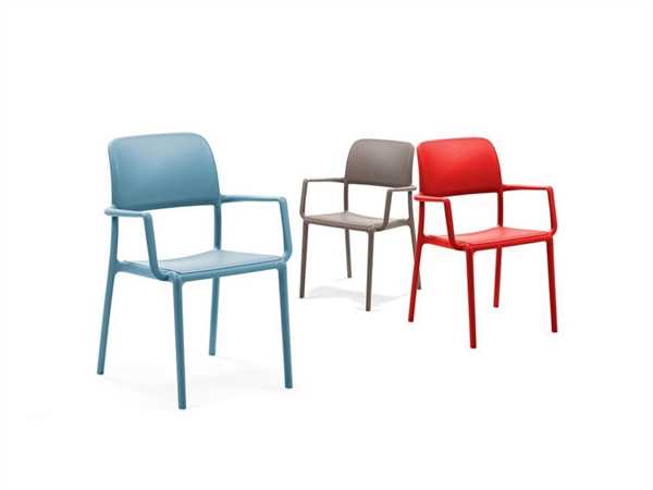 SEDIA CON BRACCIOLI POLIPROPILENE RIVA CELESTE CM.49X54XH83