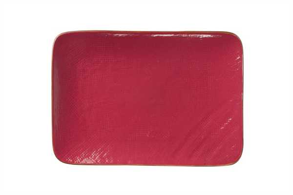 PIATTO RETTANGOLARE MEDITERRANEO CILIEGIA CM27X19,5