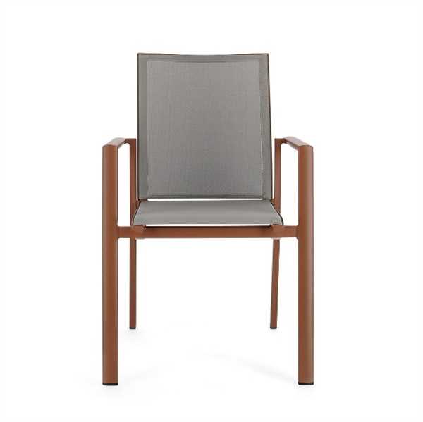 SEDIA CON BRACCIOLI DA ESTERNO KONNOR TERRACOTTA CM56X60XH88