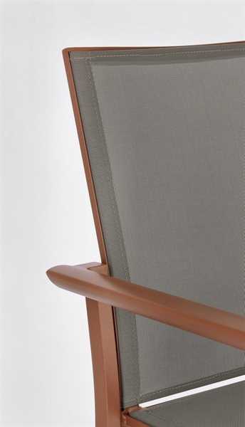 SEDIA CON BRACCIOLI DA ESTERNO KONNOR TERRACOTTA CM56X60XH88