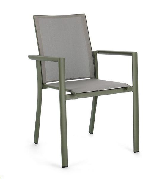SEDIA CON BRACCIOLI DA ESTERNO KONNOR VERDE CM.56X60XH88