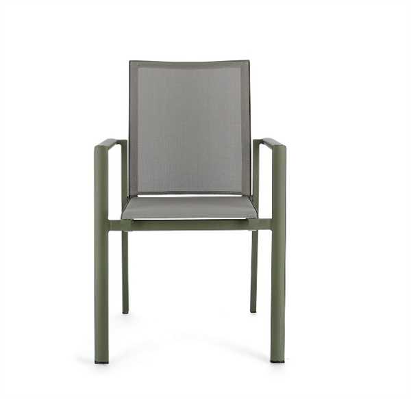 SEDIA CON BRACCIOLI DA ESTERNO KONNOR VERDE CM.56X60XH88