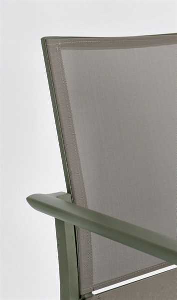 SEDIA CON BRACCIOLI DA ESTERNO KONNOR VERDE CM.56X60XH88