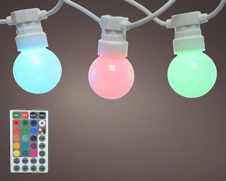 CORDONIERA LUCE MULTICO. 20LED FILO BIANCO MT9,5 TELECOMANDO
