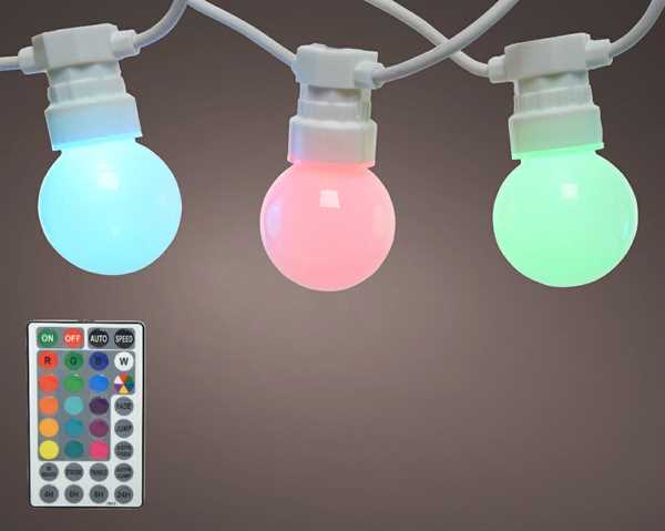 CORDONIERA LUCE MULTICO. 20LED FILO BIANCO MT9,5 TELECOMANDO
