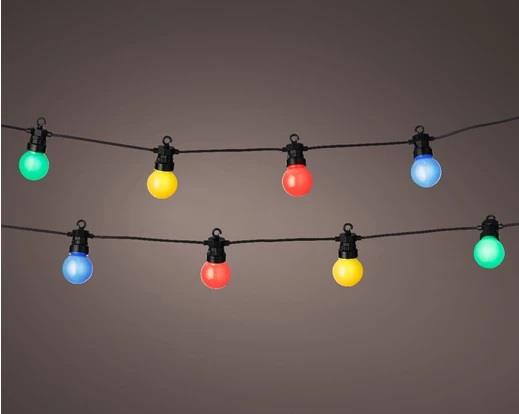 CORDONIERA 20LED LUCE MULTICOLOR FILO NERO MT.9,5 ESTENDIB.