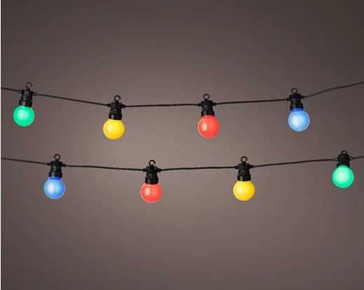 CORDONIERA 20LED LUCE MULTICOLOR FILO NERO MT.9,5 ESTENDIB.