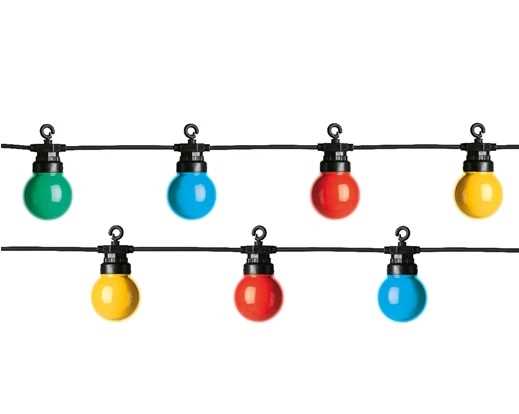 CORDONIERA 20LED LUCE MULTICOLOR FILO NERO MT.9,5 ESTENDIB.