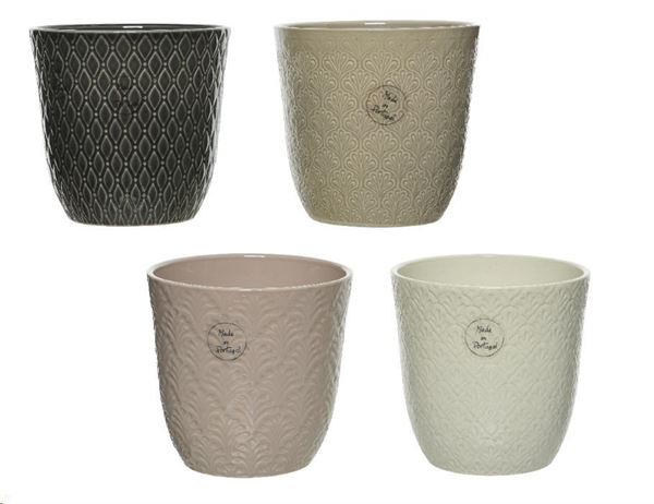 PLANTER STONEWARE DIA13.50-H13.00CM ASSORTED