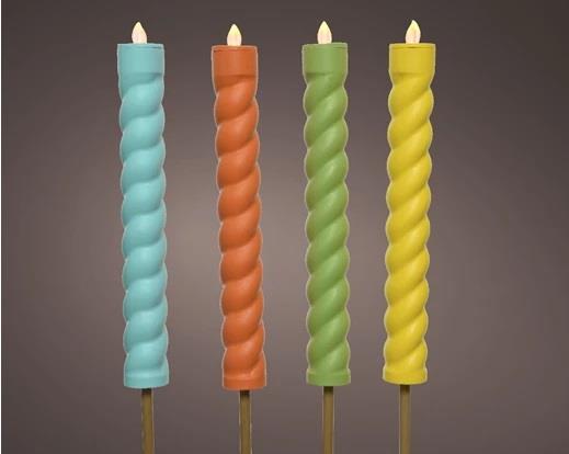 CANDELA A ENERGIA SOLARE CM.H90 4COLORI ASS. LUCE EFF.FIAMMA