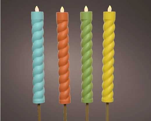 CANDELA A ENERGIA SOLARE CM.H90 4COLORI ASS. LUCE EFF.FIAMMA
