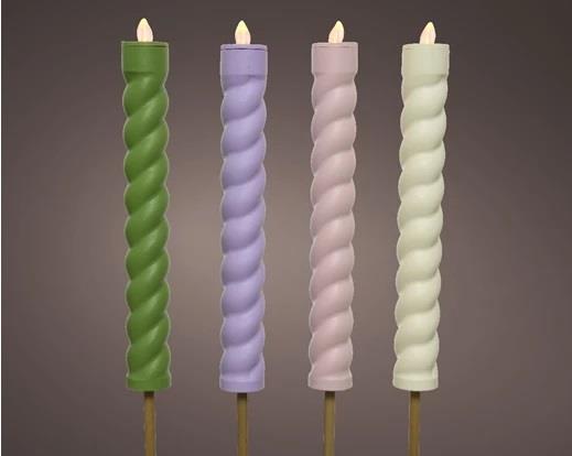 CANDELA A ENERGIA SOLARE CM.H90 4COLORI ASS. LUCE EFF.FIAMMA