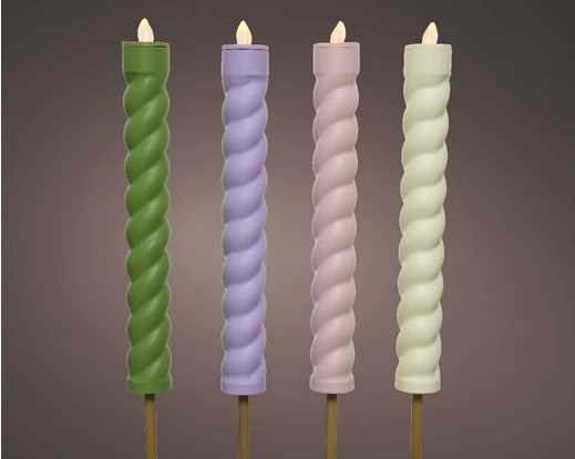 CANDELA A ENERGIA SOLARE CM.H90 4COLORI ASS. LUCE EFF.FIAMMA