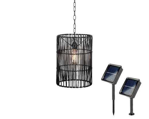 LAMPADARIO VIMINI OUTDOOR A ENERGIA SOLARE CM.Ø23,8 H32,5
