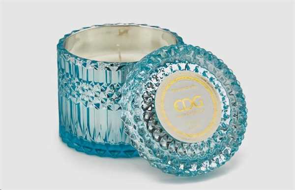 CANDELA CRYSTAL CON VASO H10,5D10,5 (160GR) AZURE
