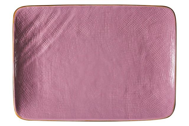 PIATTO RETTANGOLARE MEDITERRANEO ROSA CM.27X19,5