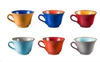 TAZZA COLAZIONE MEDITERRANEO 6 COLORI ASSORTITI CM.Ø13