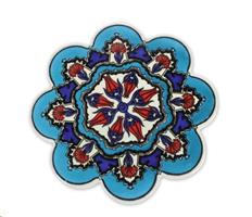 SOTTOPENTOLA CERAMICA SMERLATO AZZURRO DECORATO A MANO CMØ19