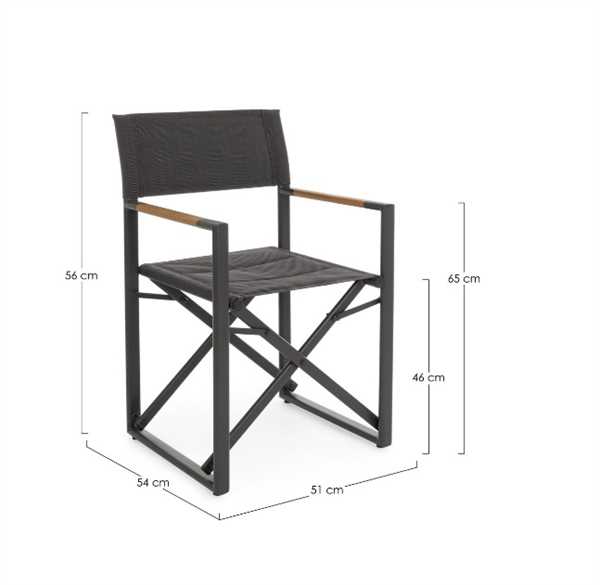 SEDIA REGISTA LAGUN ANTRACITE YK13 CM.51X54XH86 OUTDOOR