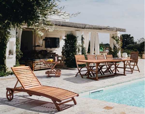 SEDIA PIEGHEVOLE DA ESTERNO IN ACACIA NOEMI CM.50,5X64XH93