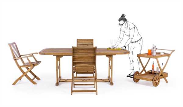 SEDIA PIEGHEVOLE DA ESTERNO IN ACACIA NOEMI CM.50,5X64XH93