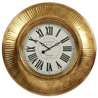 WALL CLOCK ANTIQUE GOLD METAL/GLASS D.75 CM