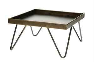 TRAY ON FEET METAL 26X26X14CM GREY