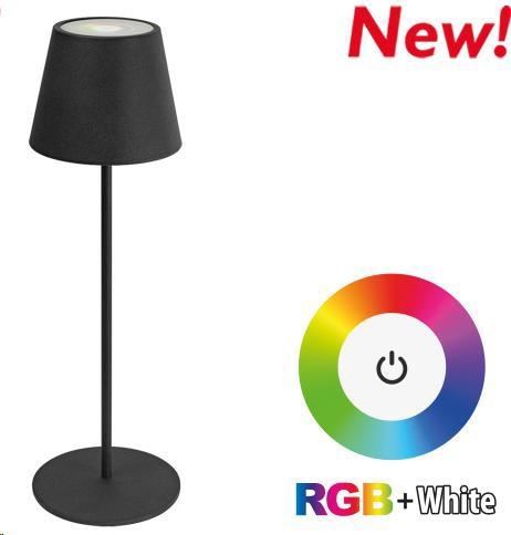 LAMP LED DA TAVOLO AURORA RICARICABILE IP54 3000k+RGB NERO-en
