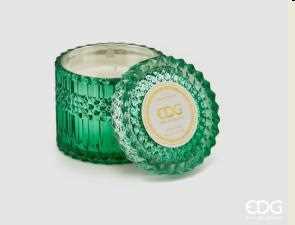 CANDELA CRYSTAL CON VASO H10,5D10,5 (160GR) GREEN
