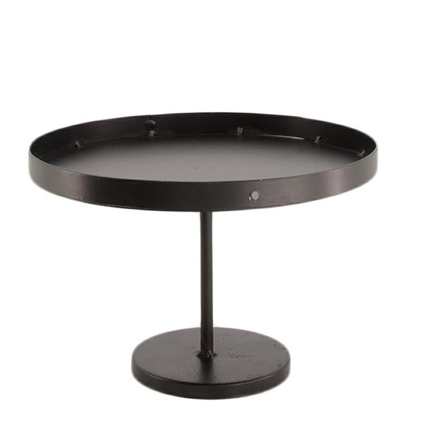 CANDLE HOLDER METAL Ø22X15.5CM BLACK-en