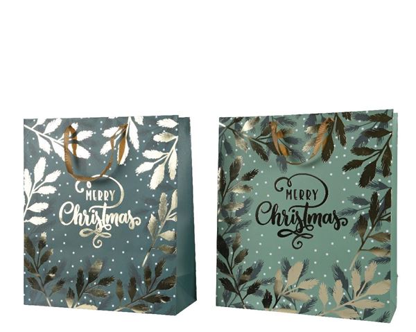 GIFTBAG PAPER L18.00-W50.00-H72.00CM GREEN/GOLD-en