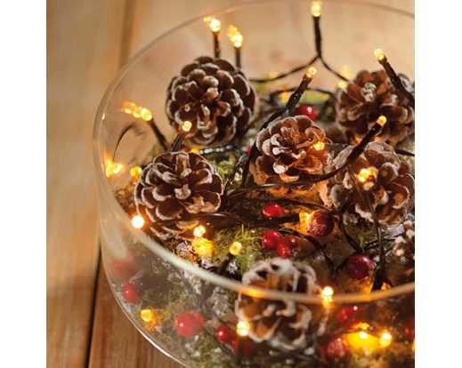 LUCI BATTERIA 48LED L.CALDA 5MT FILO NERO