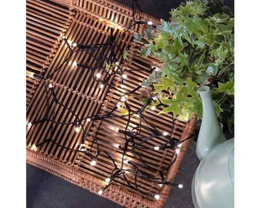 LUCI BATTERIA 48LED L.CALDA 5MT FILO NERO