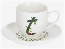 TAZZA CAFFE' CON PIATTINO LETT.'T' SOLOTUA 90CC GIFT BOX