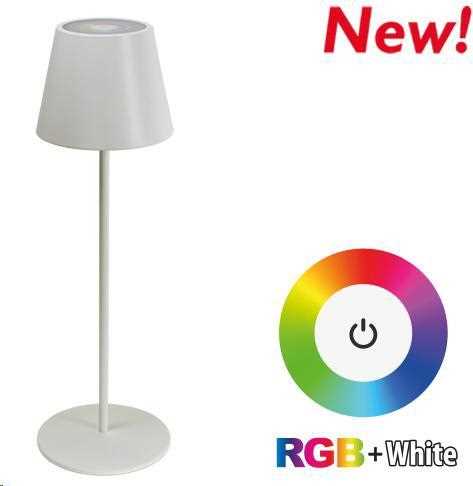 LAMPADA LED TAVOLO AURORA RICARICABILE IP54 3000k+RGB BIANCO