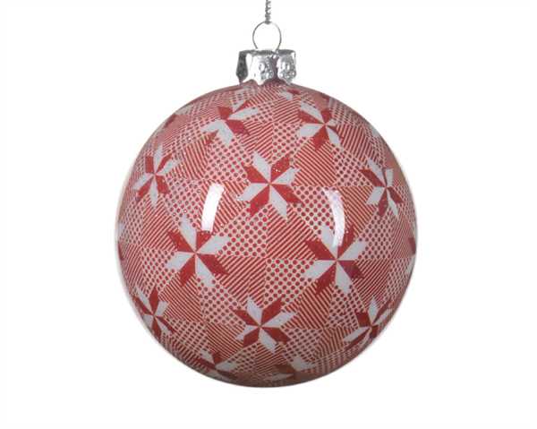 PALLINA NATALE PLASTICA DIA8CM RED/WHITE