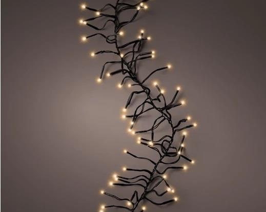 GHIRLANDA LUCE C.CLASSICO 2040LED MT17 FILO NERO IP44 8FUNZ.
